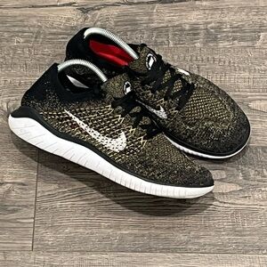 Nike Free RN Flyknit 2018 Black Club Gold Brand Men's Sise 9.5 942838-005
